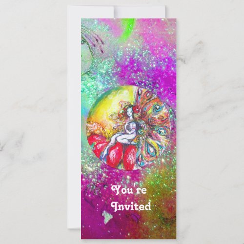 TITANIA pink yellow purple blue green red sparkle Invitation