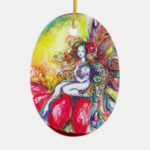 TITANIA RED VIBRANT RUBY STAR CERAMIC ORNAMENT