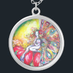 TITANIA SILVER PLATED NECKLACE<br><div class="desc">Whimsical , colorful acrylic painting on canvas with golden and silver foil  inspired from Shakespeare's  "A Midsummer Night's Dream.(c) by Bulgan Lumini .</div>