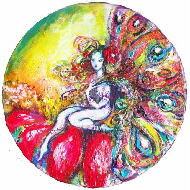 TITANIA SITTING ON A RED FLOWER CUTOUT (Front)