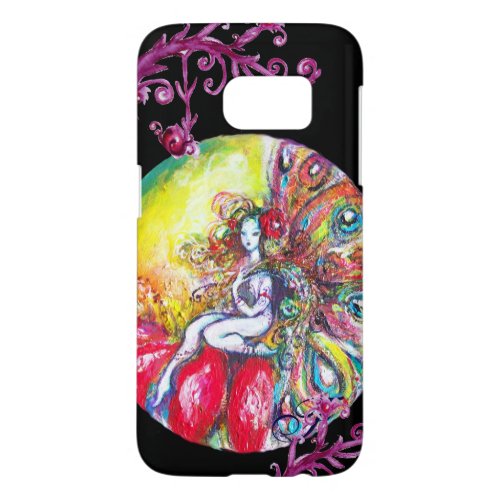 TITANIA SITTING ON A RED FLOWER Pink Floral Swirls Samsung Galaxy S7 Case