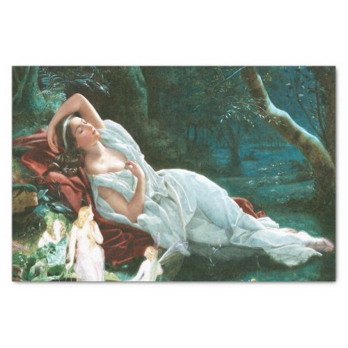 Titania Sleeping In The Moonlight Fairy Art Tissue Paper