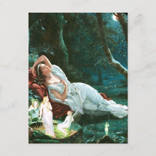 Titania Sleeping in the Moonlight _ Simmons Art Postcard