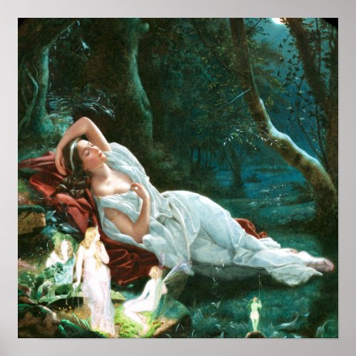 Titania Sleeping in the Moonlight _ Simmons Art Poster