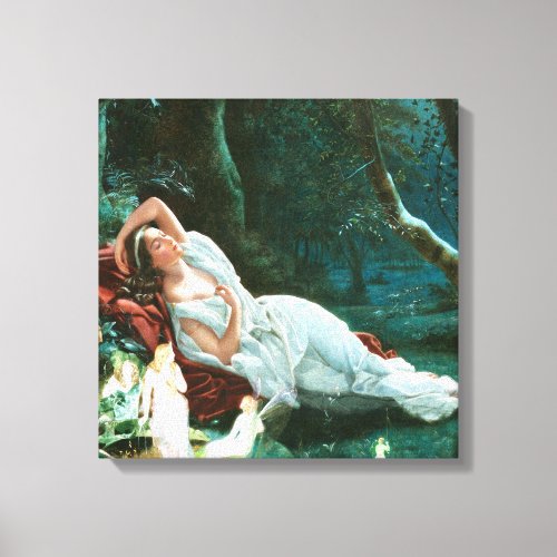 Titania Sleeping in the Moonlight Simmons Fae Art Canvas Print