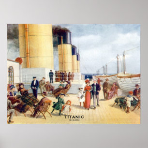 Titanic 100th Anniversary color Boat Deck Image Poster