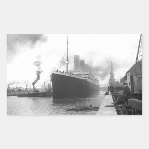 Titanic at the docks of Southampton Rectangular Sticker