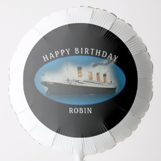 Titanic Birthday Black RMS White Star Line Ship Balloon
