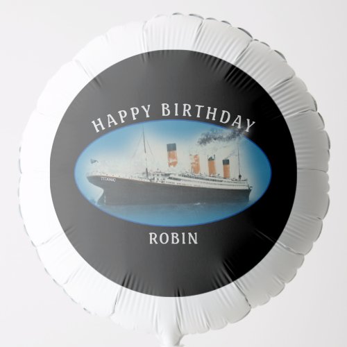 Titanic Birthday Black RMS White Star Line Ship Balloon