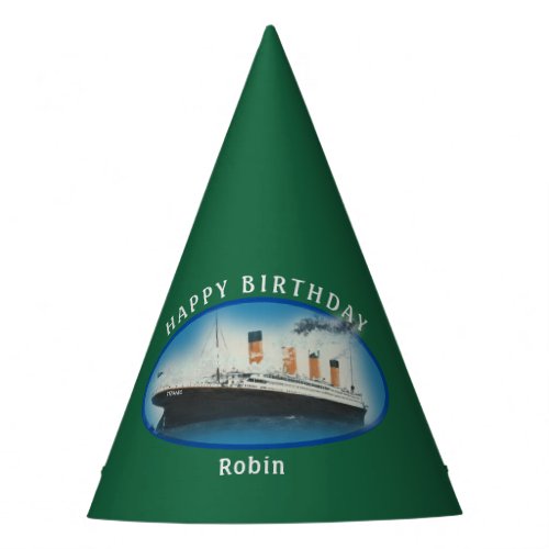 Titanic Birthday Green RMS White Star Line Ship Party Hat