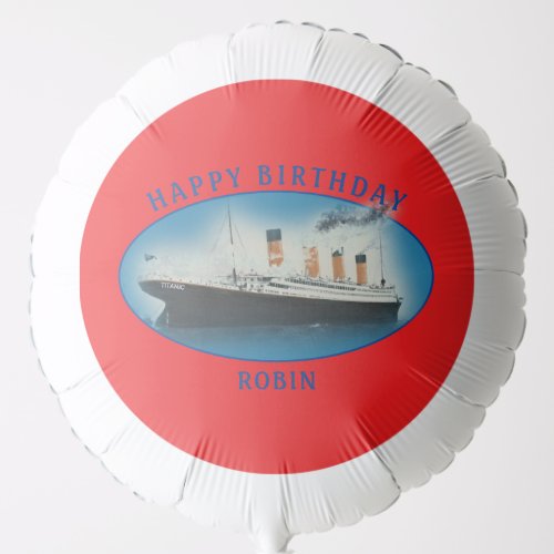 Titanic Birthday Red RMS White Star Line Ship Balloon