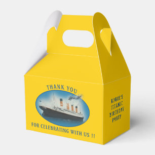 Titanic Birthday Yellow RMS White Star Line Ship Favor Boxes