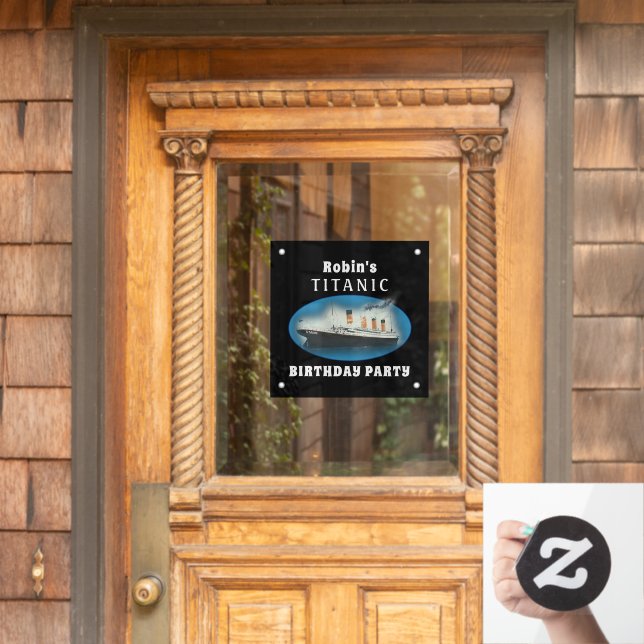 Titanic Black Birthday  Window Cling (Home Door)