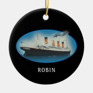 Titanic Black Christmas Ceramic Ornament