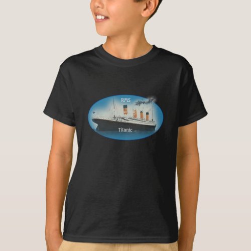 Titanic Black Maritime RMS White Star Line Ship T_Shirt