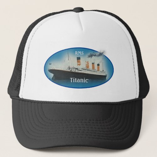 Titanic Blue Oval White Star Line RMS Ship Trucker Hat