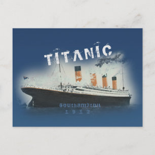 Titanic Blue Southampton 1912 Ship Postcard