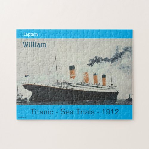 Titanic Blue Vintage White Star Line Ship Jigsaw Puzzle