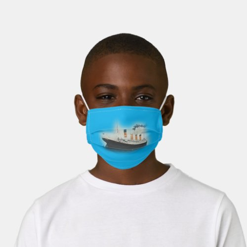 Titanic Blue  White Star Line Ship Kids Cloth Face Mask
