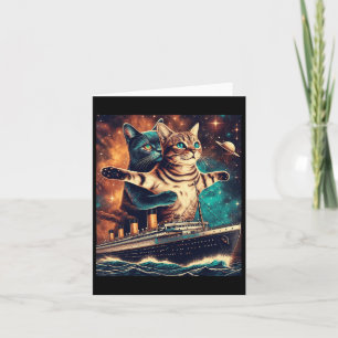 Titanic Cats Funny Tee  Card