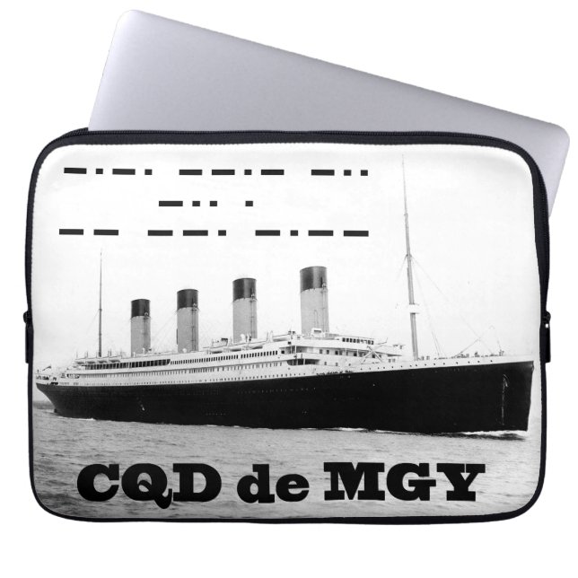 Titanic CQD de MGY Wireless Distress Signal Laptop Sleeve (Front)