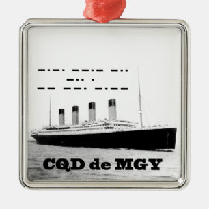 Titanic CQD de MGY Wireless Distress Signal Metal Ornament
