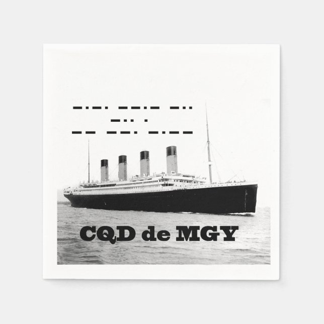 Titanic CQD de MGY Wireless Distress Signal Napkins (Front)