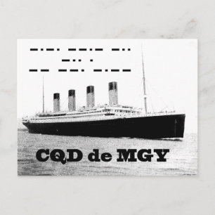Titanic CQD de MGY Wireless Distress Signal Postcard