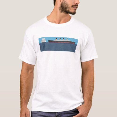 Titanic crashing into the ice cream glacier T_Shirt