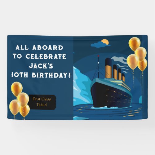 Titanic Cruise Ship Liner Birthday Banner