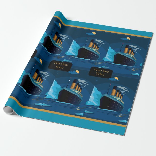 Titanic Cruise Ship Liner Gift Wrapping Paper (Unrolled)