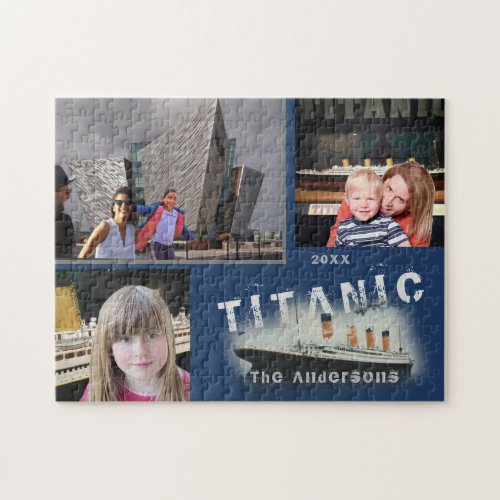 Titanic Custom Family Three Photo Collage Jigsaw Puzzle