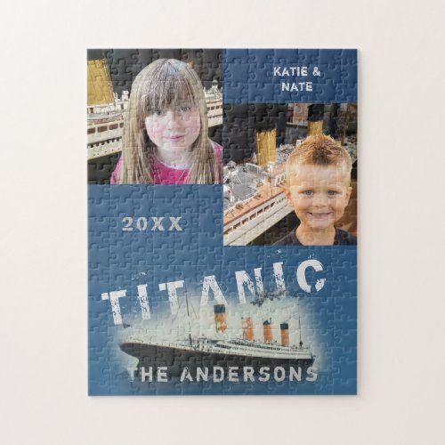 Titanic Custom Family Two Photo Collage Jigsaw Puzzle