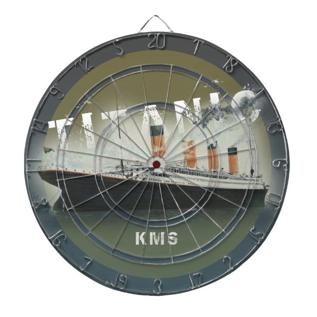 Titanic Custom Monogram Dart Board (Front)