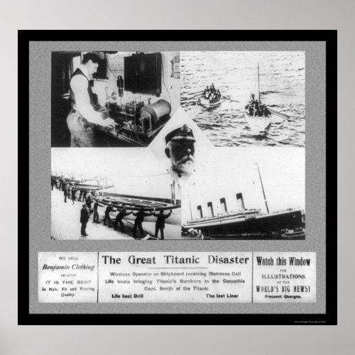 Titanic Disaster Vignettes 1912 Poster