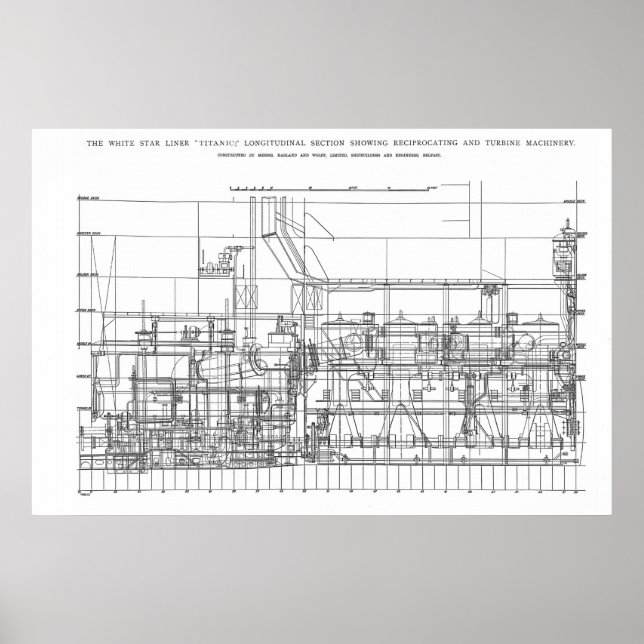 Titanic Engine Profile Plan Poster (Front)
