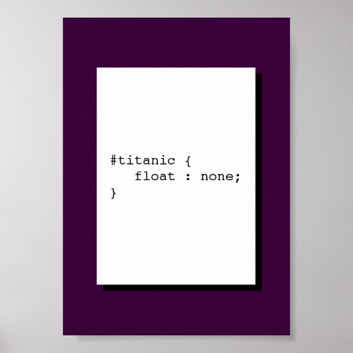 Titanic Float None Funny CSS Poster