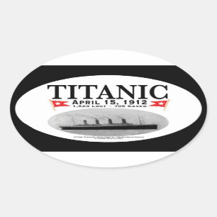 Titanic Ghost Ship Oval Stickers (black border)