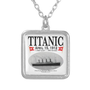Titanic Ghost Ship Silver Plated Necklace (white)