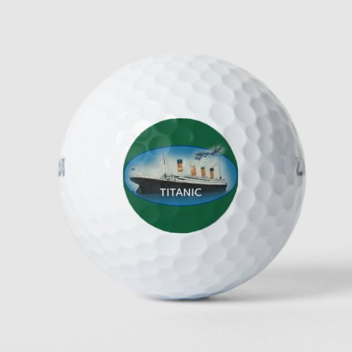 Titanic Green Maritime White Star Line Ship Golf Balls