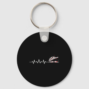 Titanic Heartbeat Minimalist Vintage Cruise Ship M Keychain
