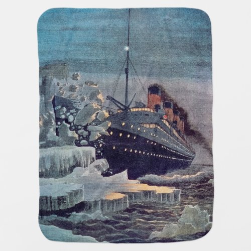 Titanic Hits Iceberg Baby Blanket