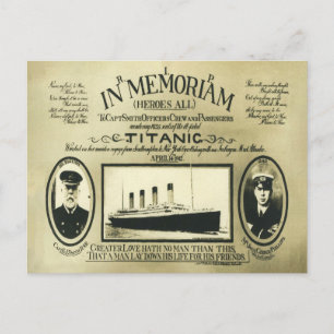 Titanic In Memoriam Postcard