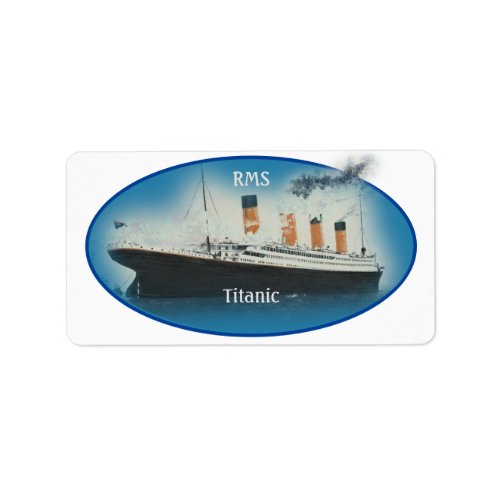 Titanic Maritime Blue White Star Line Ship Label