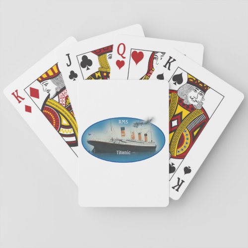 Titanic Maritime Blue White Star Line Ship Playing Cards