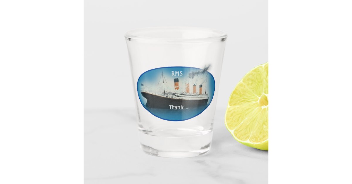 Titanic Maritime Blue White Star Line Ship Shot Glass Zazzle
