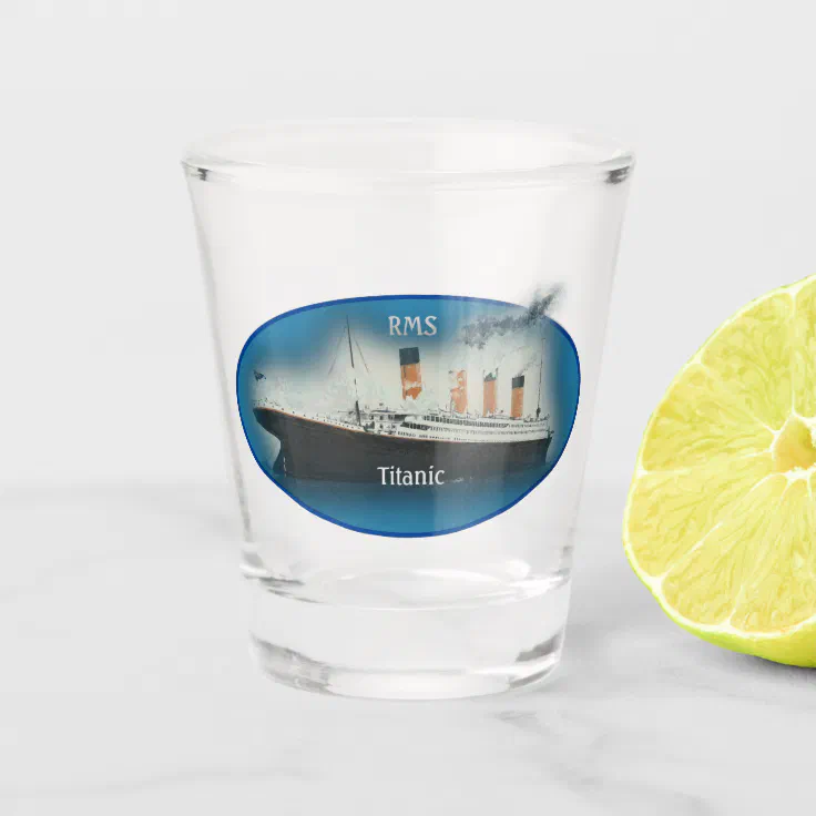 Titanic Maritime Blue White Star Line Ship Shot Glass Zazzle