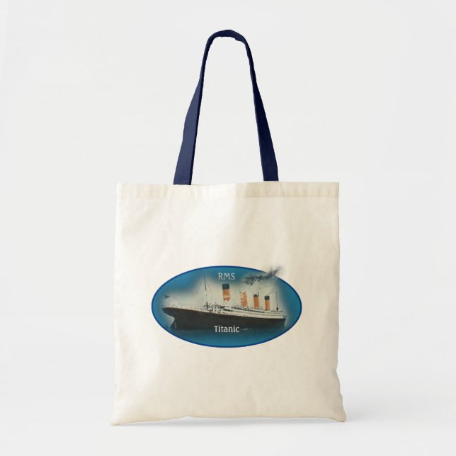 Titanic Maritime Blue White Star Line Ship Tote Bag (Front)