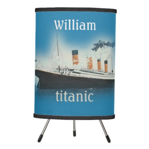 Titanic Maritime Blue White Star Line Ship Tripod Lamp