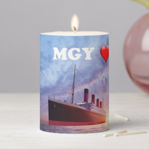 Titanic (Mgy, Ship radio name) Pillar Candle